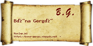 Bóna Gergő névjegykártya