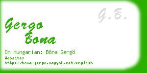 gergo bona business card